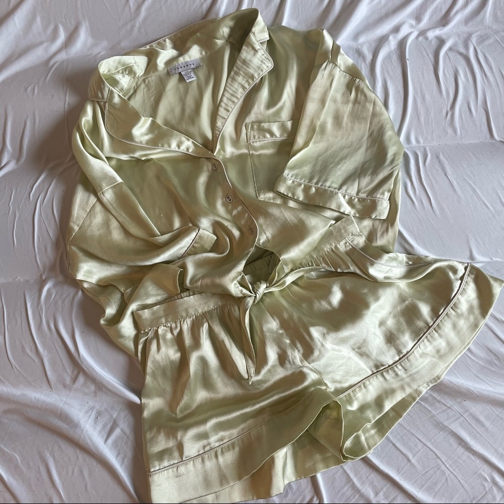 Topshop Light Yellow Satin PJs